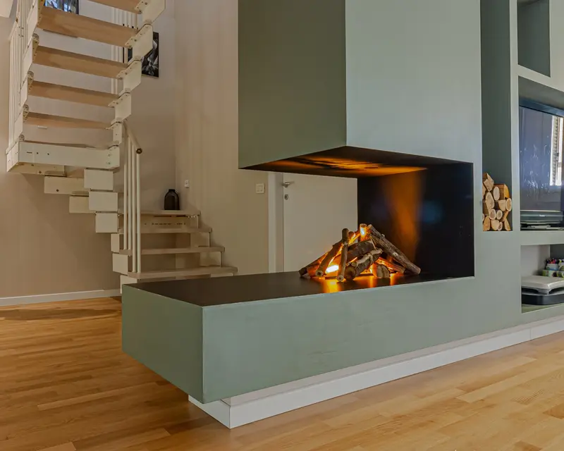 Maison Fire Brace 50 Metal camino elettrico ad acqua Multicolor + Top legna BR5MIM + LEGNA50 EXPO