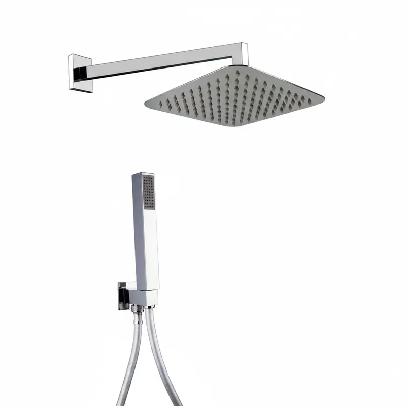 Mammoliti soffione doccia quadrato con braccio, doccetta e flessibile F93300700
