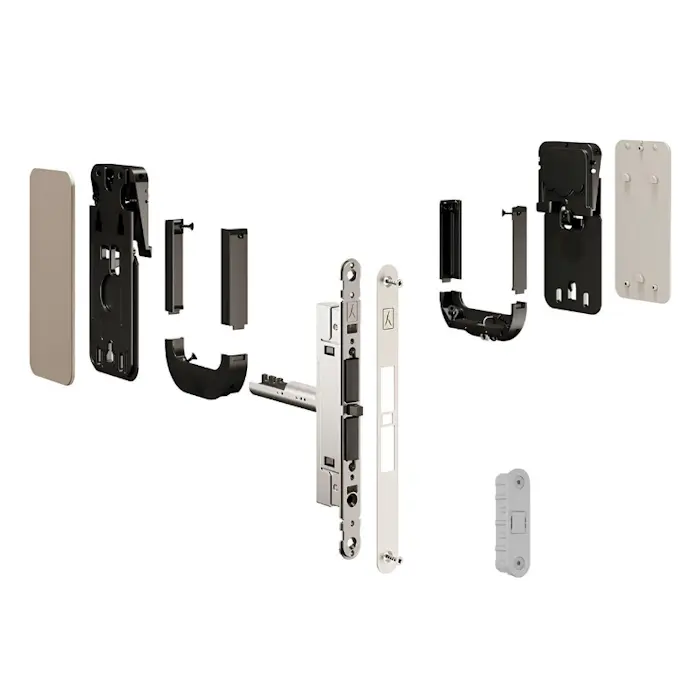 Maniglia invisibile Ghost Bonaiti Privacy Bagno con Contropiastra per Profilo in Alluminio
