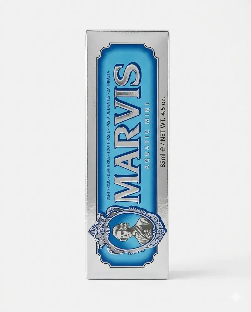 Marvis Aquatic Mint Dentifricio Idratante con Fluoro e Xilitolo Sapore Marino – Contrasta la Placca Batterica e Rinfresca l'Alito Senza Intaccare lo Smalto
