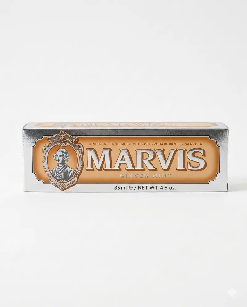 Marvis Gingermint Dentifricio allo Zenzero e Menta Piperita con Fluoro – Previene la Carie e Protegge lo Smalto con un'Esperienza Sensoriale Contemporanea