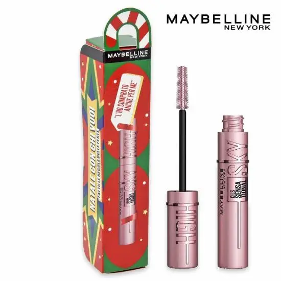 Mascara Maybelline Sky High XMAS Box | Volume e Lunghezza Estrema, Formula Bamboo e Fibre