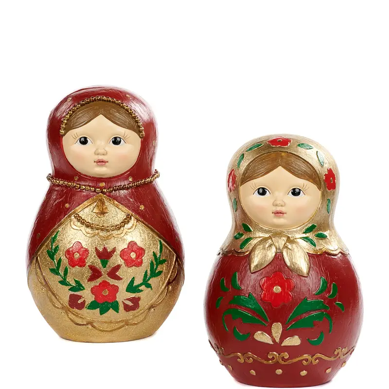 Matrioska Decorativa Natalizia con Motivi Floreali – Goodwill, 27cm