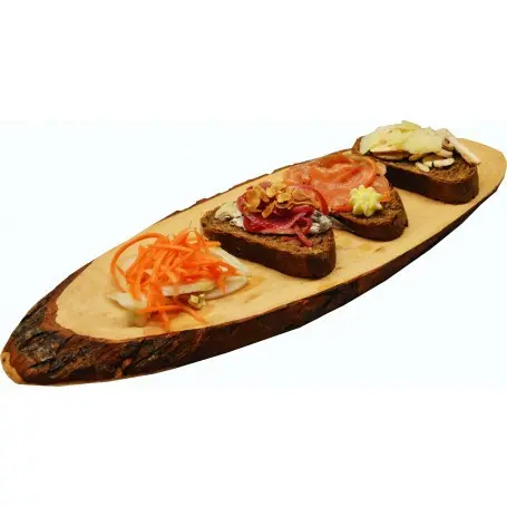 Meeting - Tagliere Ovale con Corteccia in Legno di Ontano - 50 cm - Rustico per Servire e Buffet