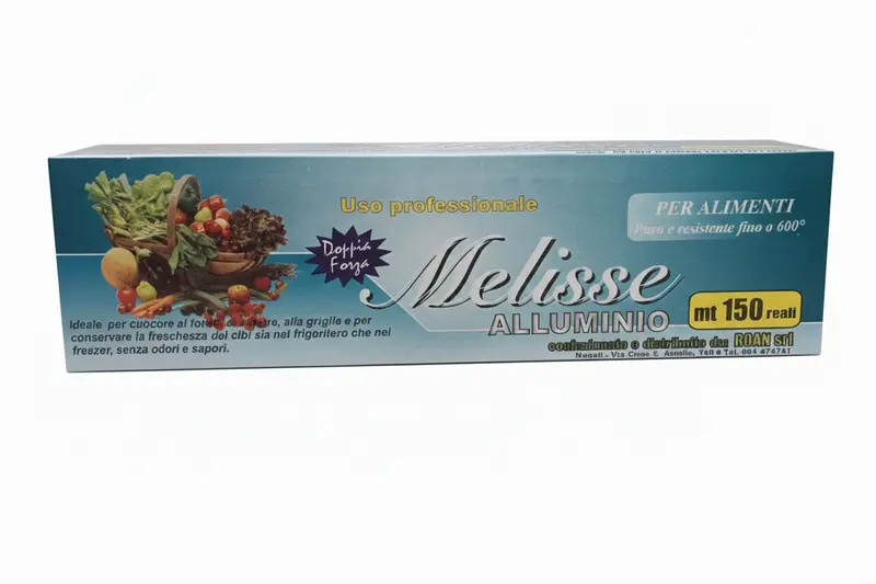 Melisse | Alluminio in Rotolo da 150 Metri | Uso Professionale e Grandi Scorte | Barriera Protettiva per Cottura e Conservazione | Ideale per Forno, Griglia e Vapore | 100% Riciclabile