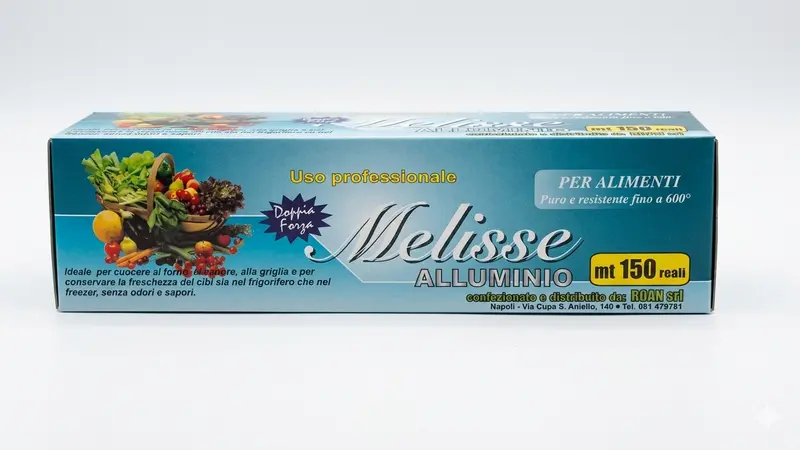 Melisse Foglio Alluminio Alimentare Professionale | Rotolo Maxi 150 Metri | Resistente fino a 600°C | Ideale per Forno, Griglia e Conservazione