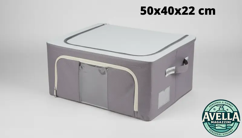 Mercury Home Scatola Rigida Cambio Stagione 50x40x22 cm | Contenitore Armadio Salvaspazio con Doppia Cerniera e Finestra Trasparente