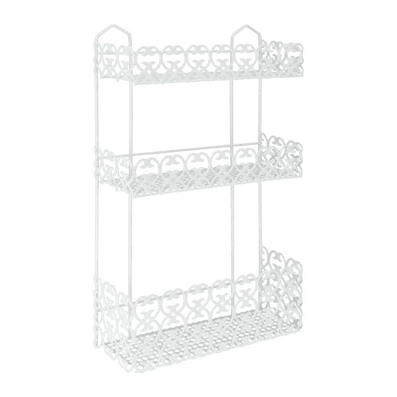 Metaltex Florenz Mensola Rettangolare 3 Piani 30x10x50 cm | Organizer Verticale Salvaspazio | Rivestimento LDPE Anti-Ruggine | Bianco Made in Italy