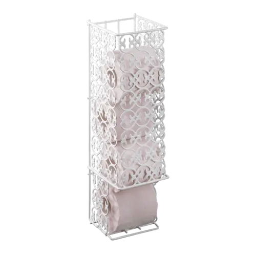 Metaltex Florenz Porta Rotoli Carta Igienica da Terra – Salvaspazio 13x14x46 cm – Rivestimento LDPE Anti-Ruggine – Made in Italy