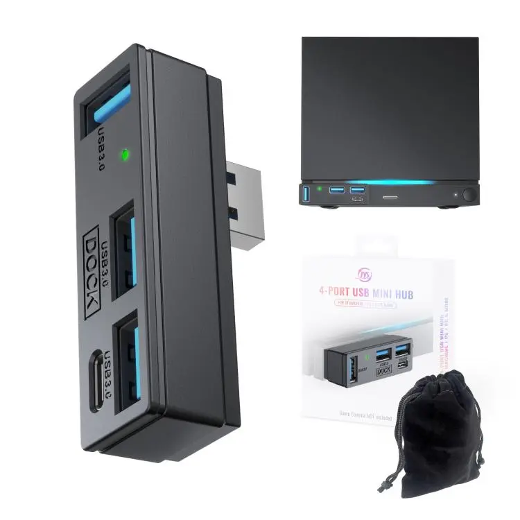 Mini hub USB 3.0 a 4 porte JYS per Steam Machine e PS5, espansore USB multiporta con 3 porte USB-A e 1 porta USB-C, USB 3.0 Mini Hub