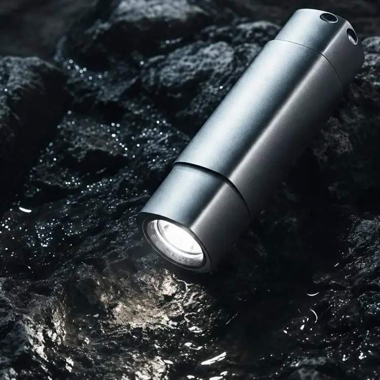 Mini torcia portatile ricaricabile EDC da esterno con portachiavi