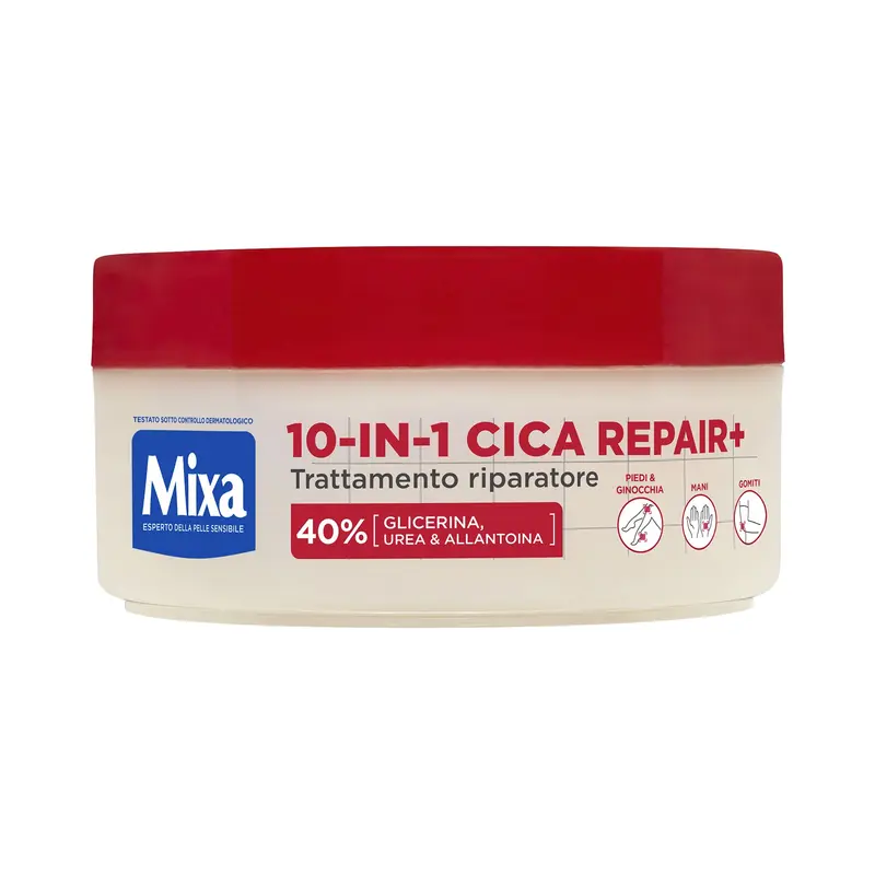 Mixa Cica Repair+ Trattamento Riparatore 10-in-1 (150ml) – Con Urea, Allantoina e Glicerina – Per Zone Screpolate e Slugging