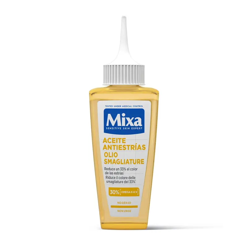Mixa Olio Smagliature Niacinamide Bright 100ml – Riduce del 33% il Colore delle Smagliature – Con 30% Omega 6 & 9 – Post-Parto