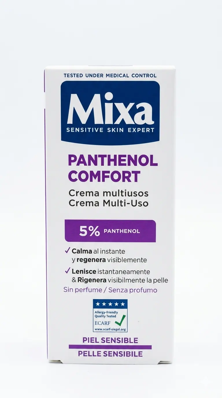 Mixa Panthenol Comfort Crema Multiuso 50ml – Con 5% Pantenolo – Lenisce Istantaneamente Pelli Molto Sensibili – Viso, Mani e Corpo