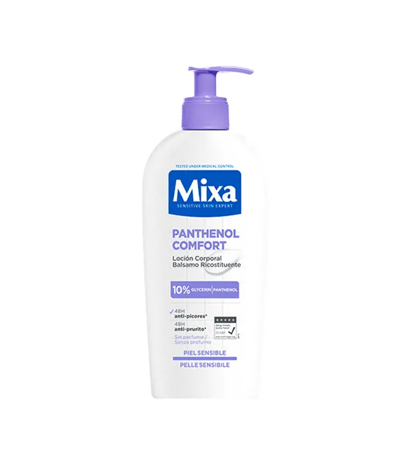 Mixa Panthenol Comfort Lozione Corpo Ricostituente 250ml – Pantenolo e 10% Glicerina