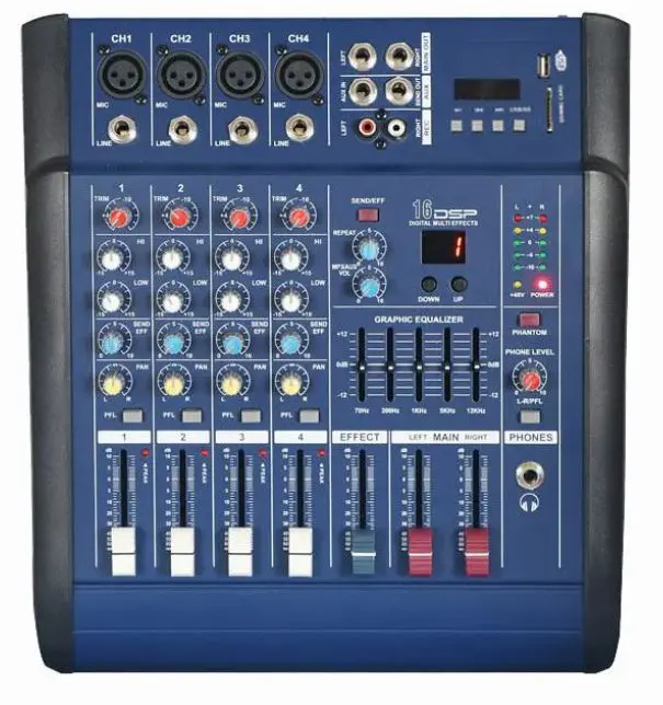 Mixer professionale 4 canali 250W x 2 con Bluetooth USB SD MMC