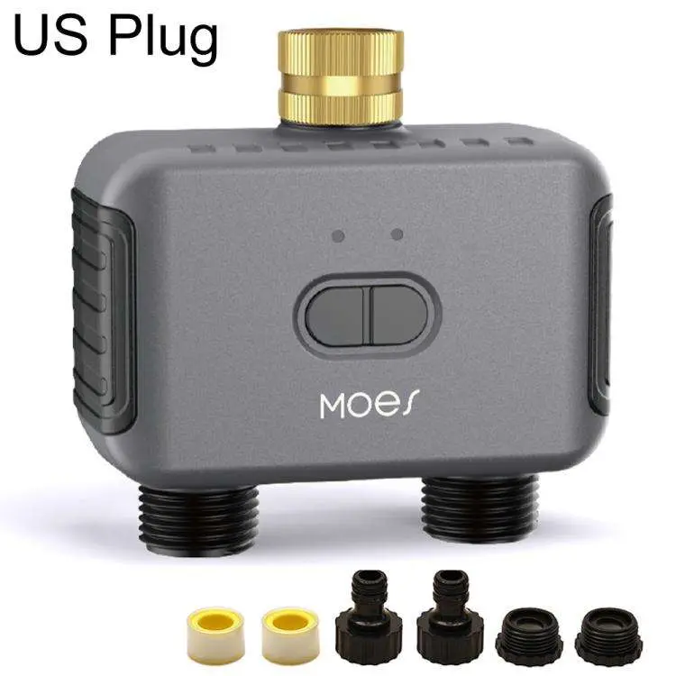 MOES BWV-YC02-EU Bluetooth Smart Dual Outlet Irrigation Timer, US Standard NH3/4 inch, EU Standard G3/4 inch