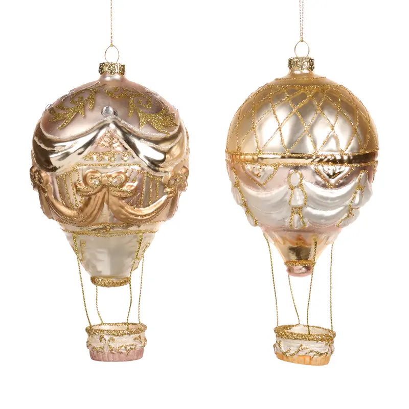 Mongolfiera Natalizia in Vetro Oro – Goodwill, 16cm