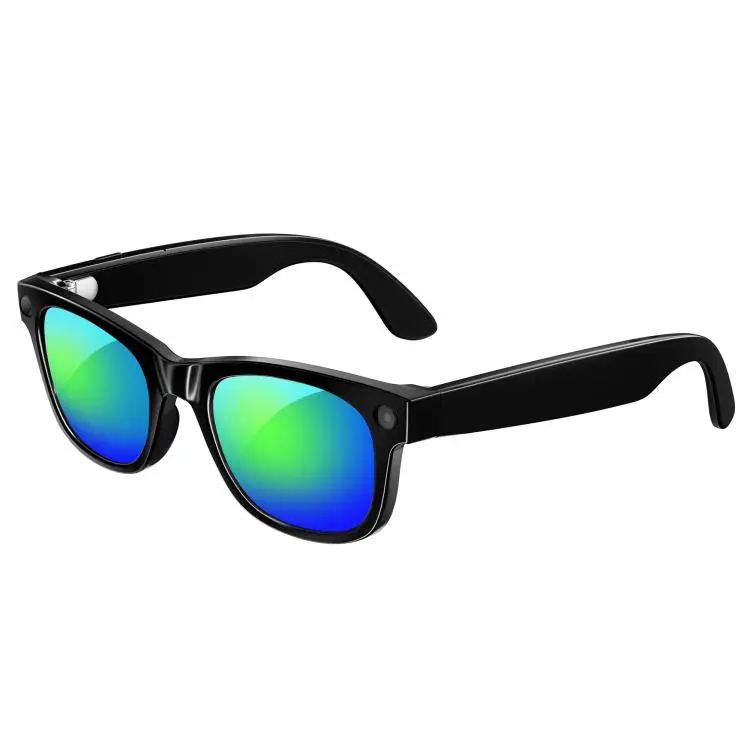 MT5 Mini Smart AI Audio Glasses, registrazione video AI, acquisizione foto AI, assistente vocale intelligente AI, Green Film Sunglasses, Anti Blue Light Lens