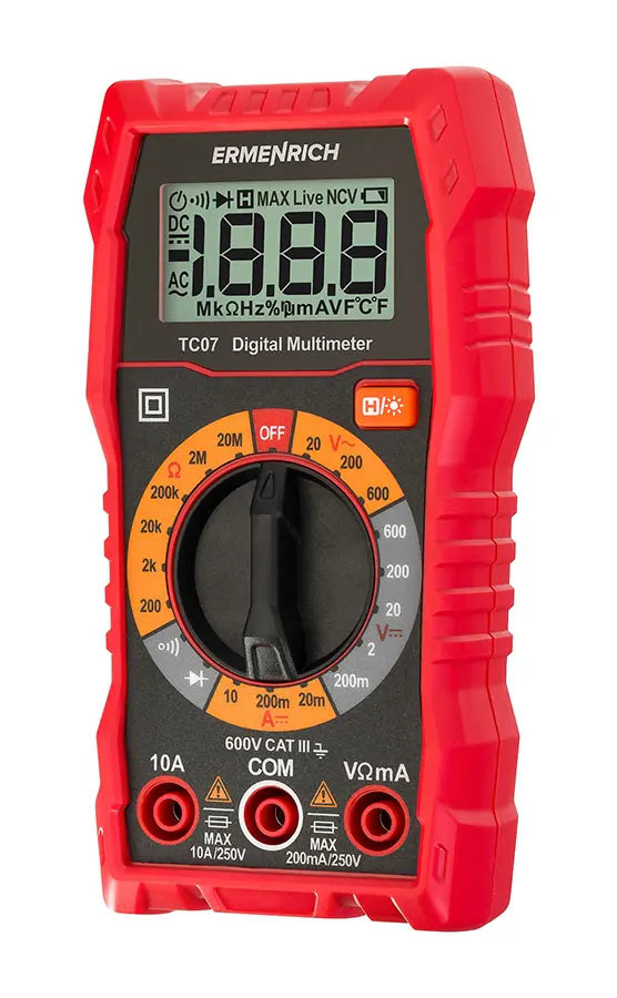 Multimetro digitale tascabile 600V con True RMS e test diodi