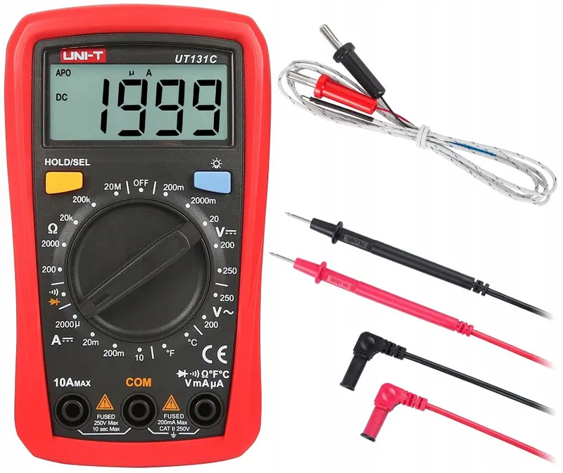 Multimetro digitale UT131C UNI-T con sonda di temperatura 250V 20MOhm