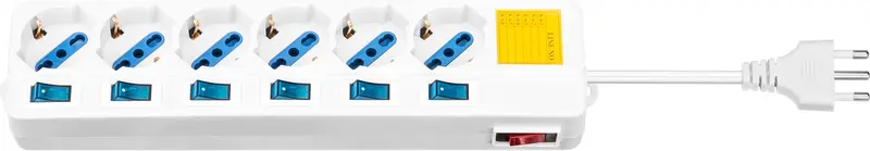 Multipresa 6 posti Schuko con interruttori Goobay