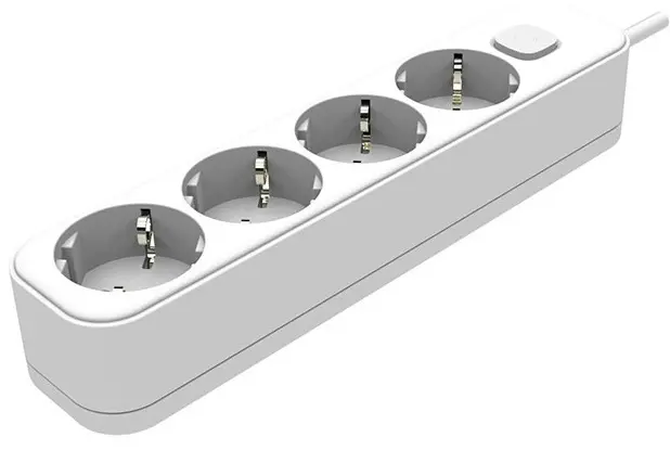 Multipresa schuko 4 posti con interruttore bianca