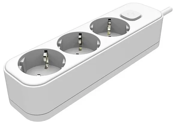 Multipresa Schuko con Interruttore 3 Posti Bianco