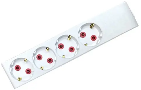 Multipresa Schuko senza cavo 4 posti bianca
