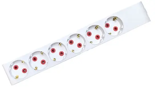 Multipresa Schuko senza cavo 6 posti bianca