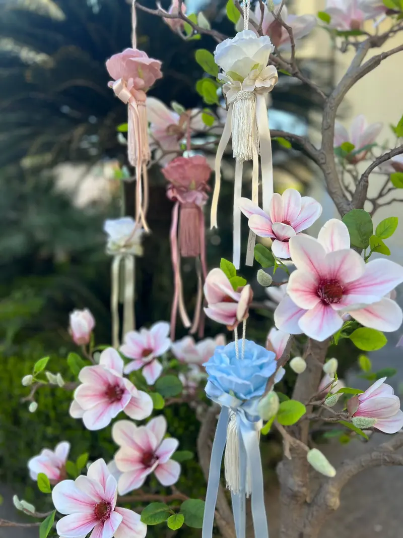 Nappa Beauty con Rosa e Nastri – Mata Creazioni, 35 cm