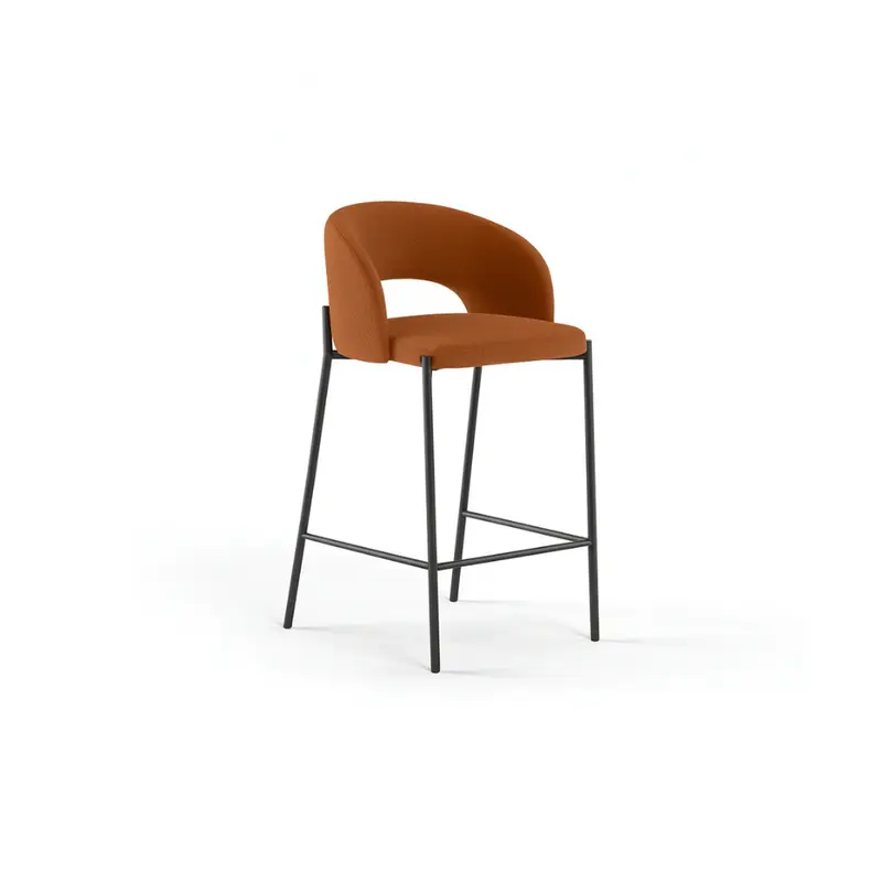 Nia, Set di 2 Sgabelli in Tessuto (52 x 50 x 89 cm )