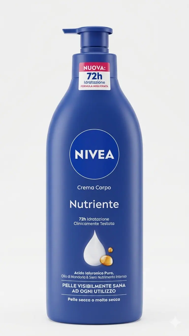NIVEA Crema Corpo Nutriente 500ml | Idratazione Profonda 72h con Olio di Mandorla e Acido Ialuronico | Per Pelle Secca o Molto Secca