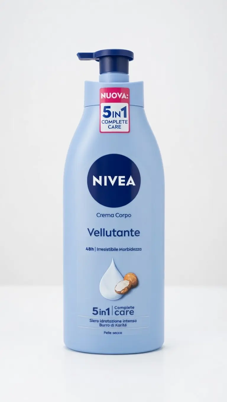 Nivea Crema Corpo Vellutante 5 in 1 Complete Care | 48h Idratazione Intensa con Burro di Karité | Formato Dosatore 500 ml