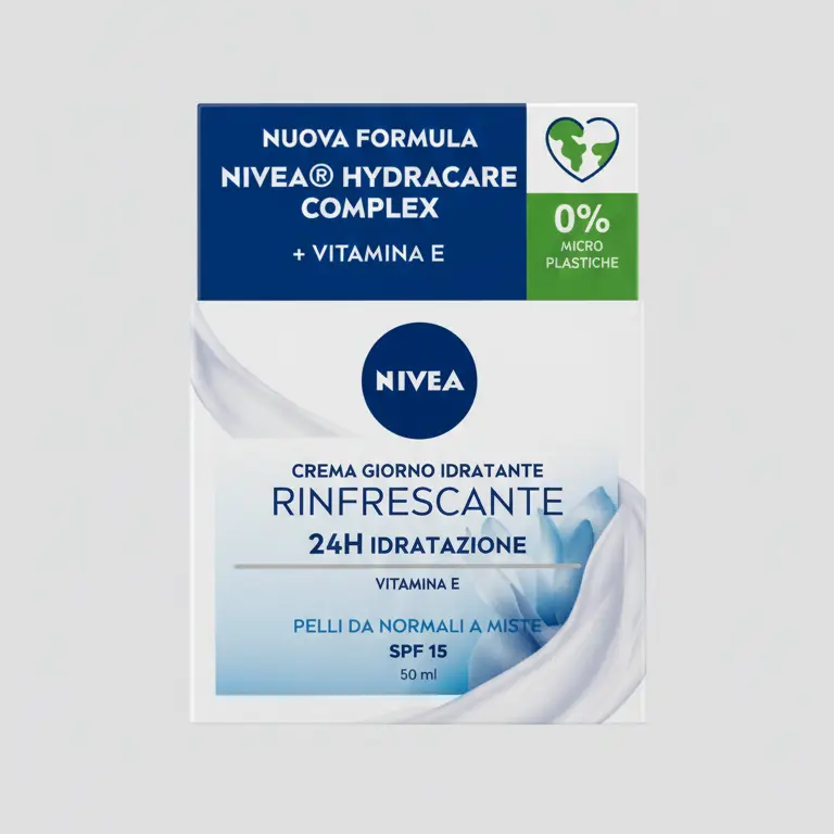 NIVEA Crema Giorno Idratante Rinfrescante 50 ml – Idratante Giorno in Crema Viso con Vitamina E e SPF 15 – Soluzione Rigenerante 24h No-Greasy
