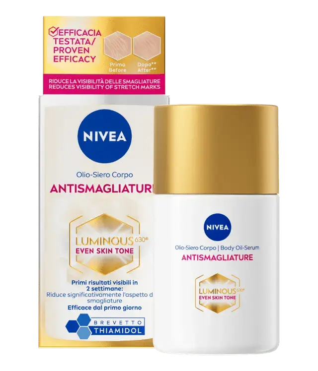 NIVEA Luminous 630 Olio-Siero Corpo Antismagliature – Risultati in 2 Settimane, Brevetto Thiamidol