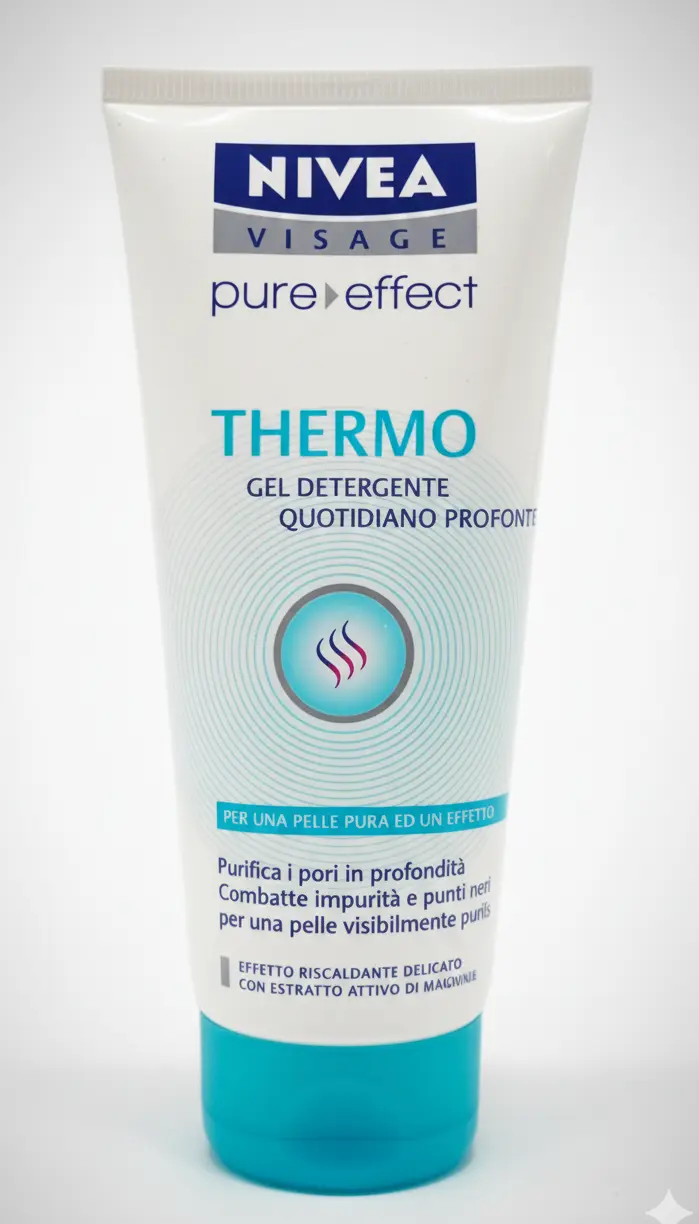 NIVEA Pure Effect Thermo Gel Detergente Quotidiano Profondo 100 ml | Anti Punti Neri con Estratto di Magnolia | Effetto Termo-Attivo Riscaldante Libera Pori