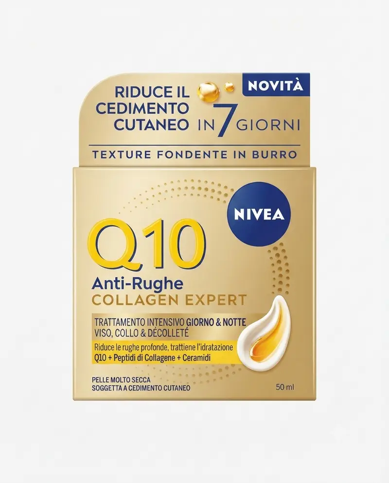 Nivea Q10 Anti-Rughe Collagen Expert – Crema Viso Giorno & Notte (50 ml) | Trattamento Intensivo per Pelle Molto Secca con Coenzima Q10