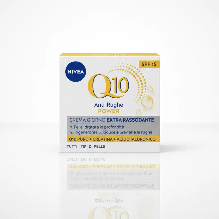 NIVEA Q10 Power Crema Giorno Anti-Rughe Extra Rassodante 50ml – Con Q10 Puro, Creatina e Acido Ialuronico – Protezione SPF 15