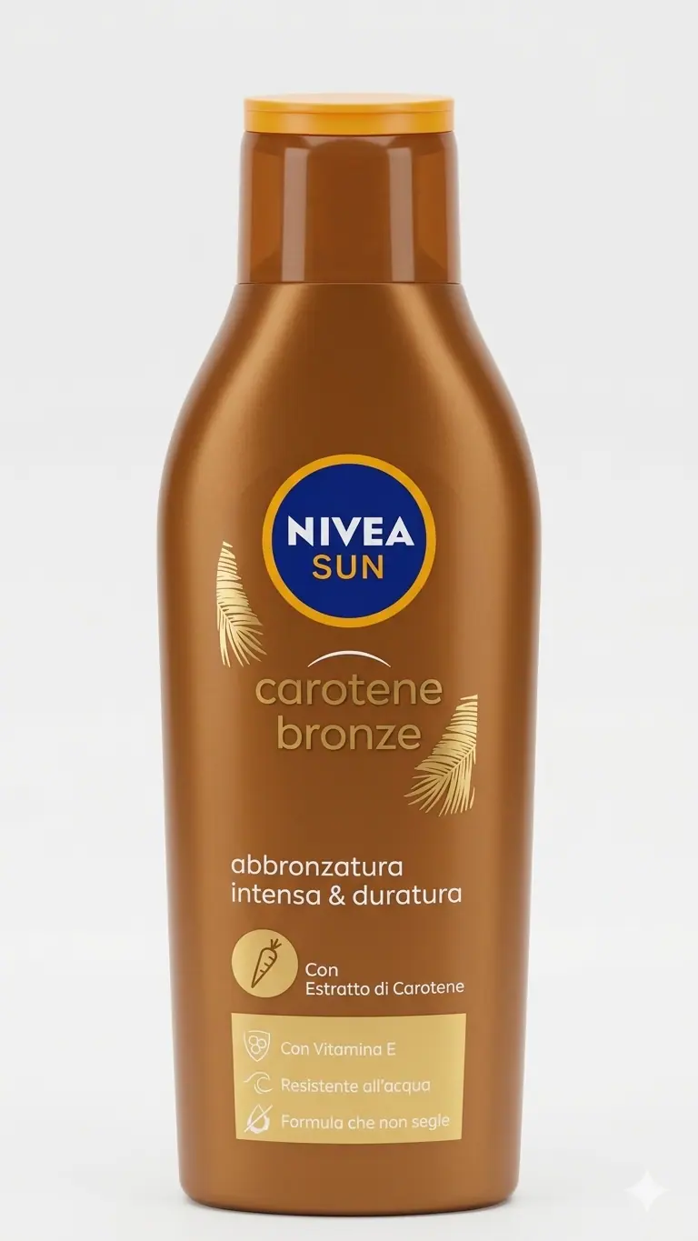 NIVEA SUN Carotene Bronze SPF 6 Latte Solare 200ml | Abbronzatura Dorata e Intensa con Estratto di Carotene | Protezione Bassa UVA/UVB