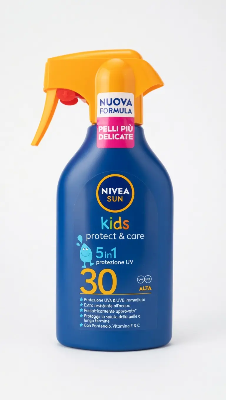 NIVEA SUN Kids Protect & Care SPF 30 Spray Solare Trigger 270ml | Protezione Bambini Extra Resistente | Con Pantenolo, Vitamina C & E
