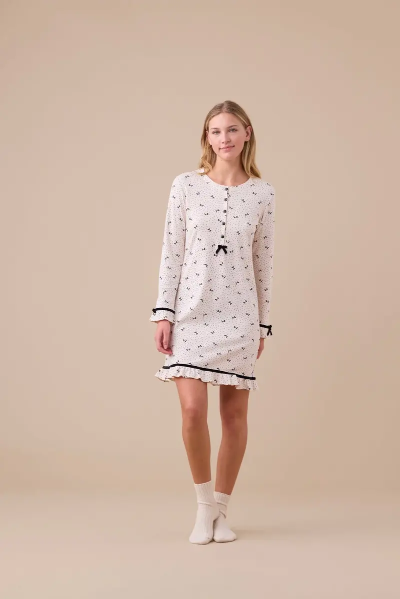 Noi di Notte Camicia da Notte Donna Caldo Cotone LA3399AS