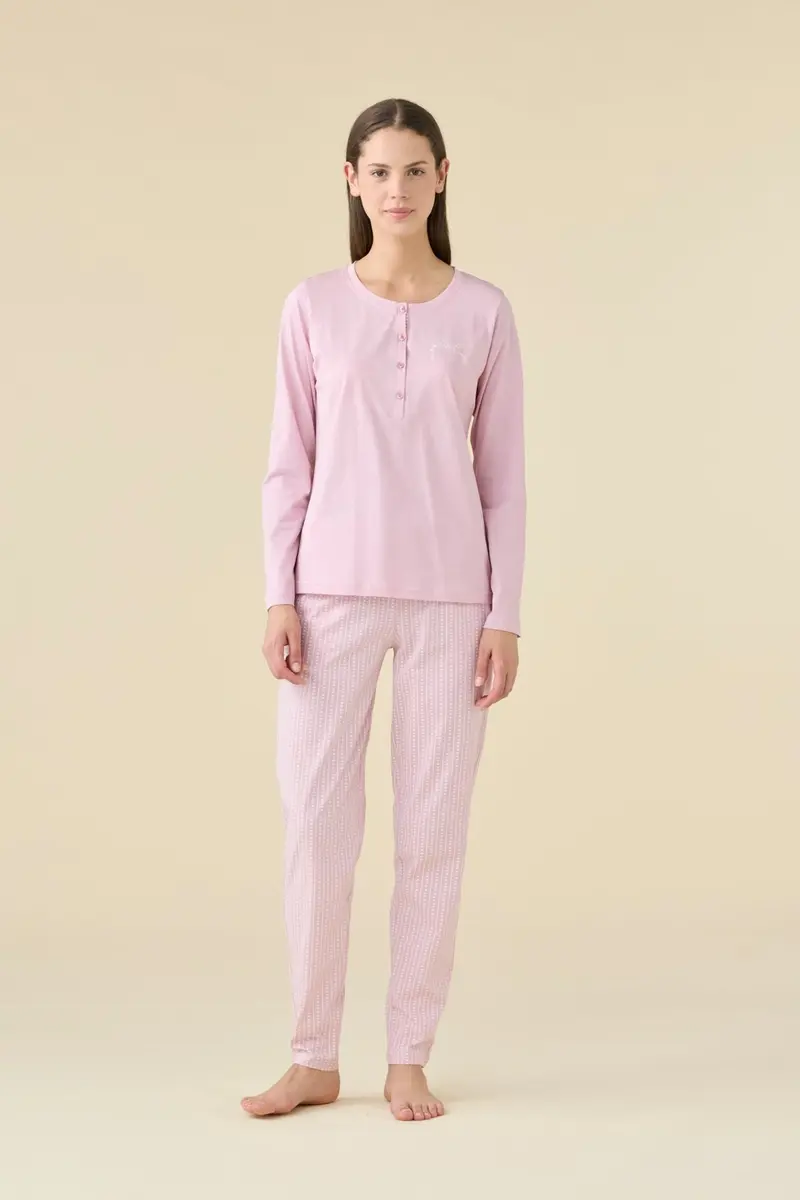 Noi di Notte Pigiama Serafino Donna Lungo FA9472