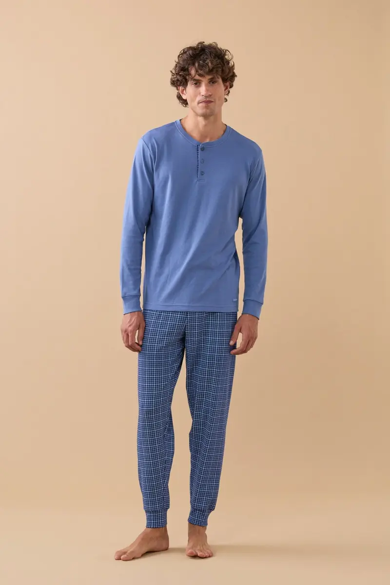 Noi Di Notte Pigiama Serafino Uomo C. Cotone FC3314