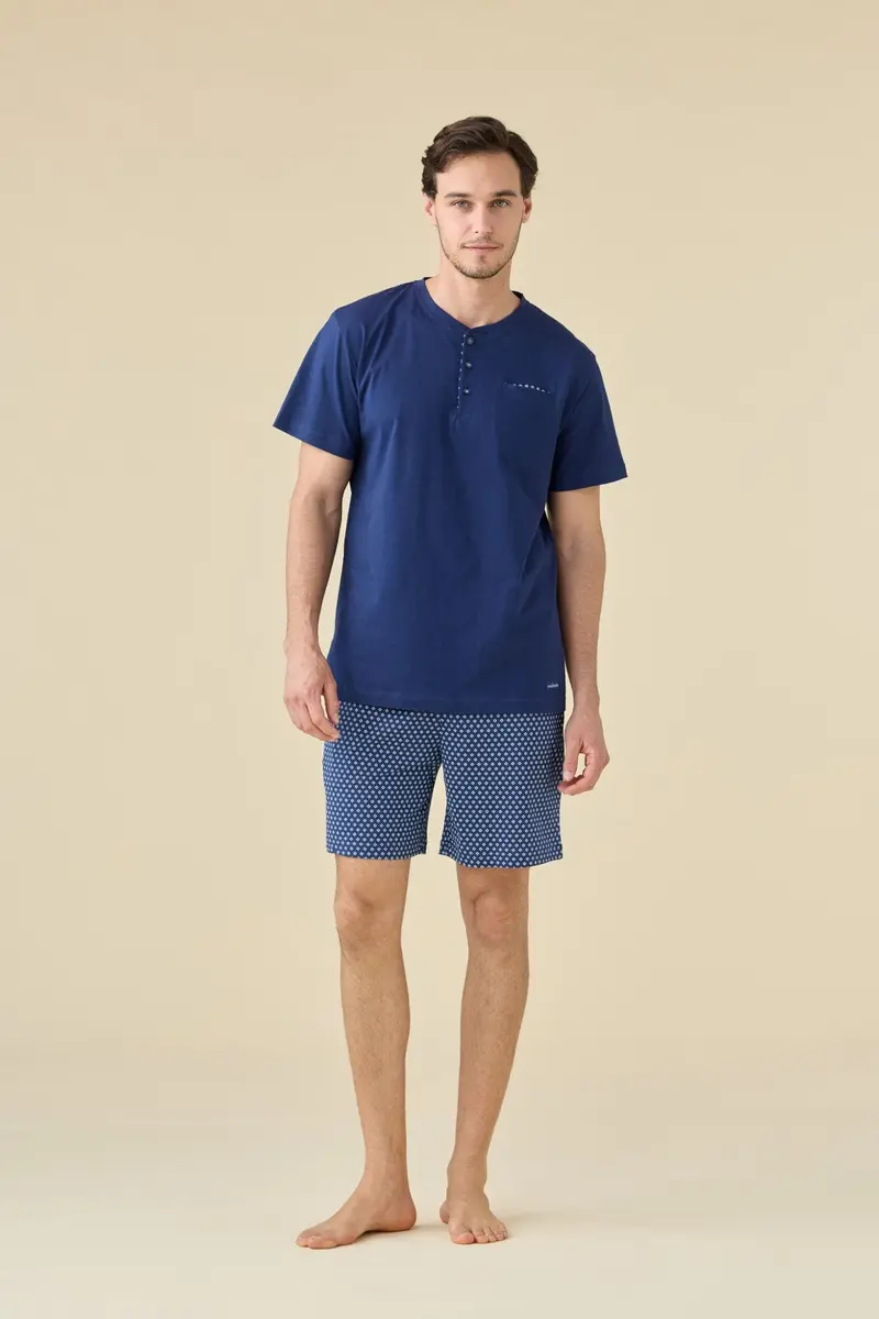 Noi di Notte Pigiama Serafino Uomo Corto Note FC3267