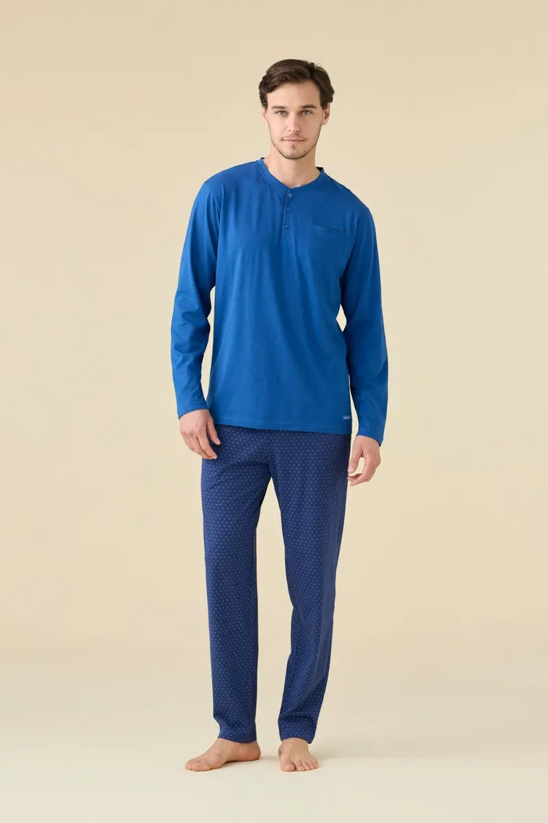Noi di Notte Pigiama Serafino Uomo Cotone M/L P/L FC3224