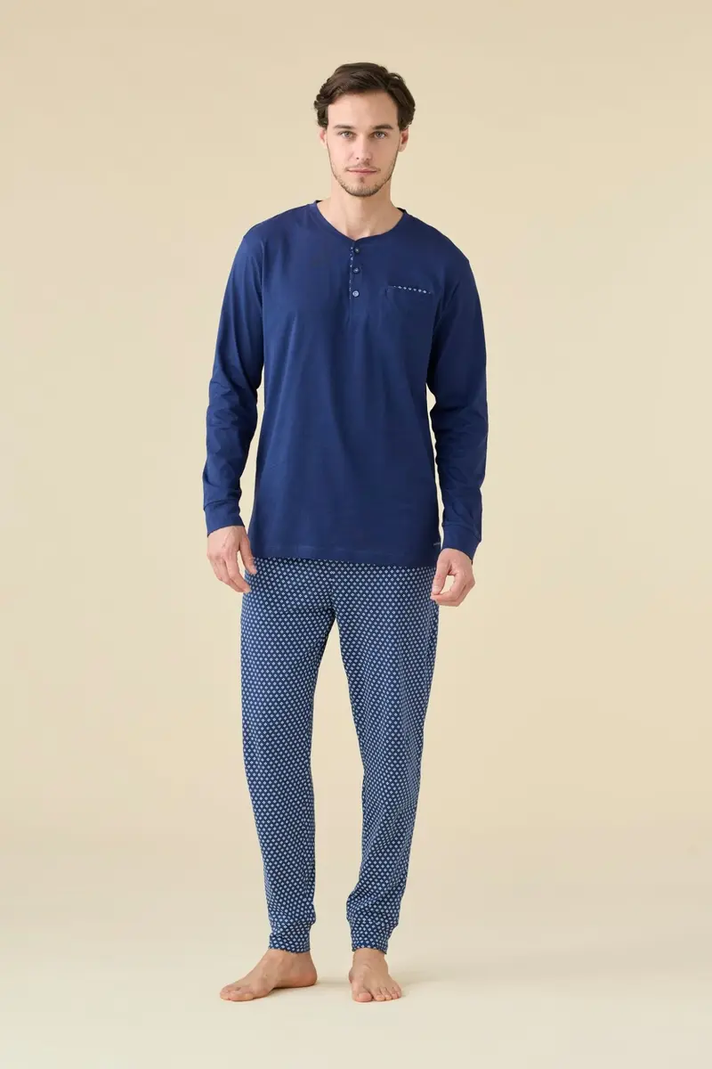 Noi di Notte Pigiama Serafino Uomo Cotone M/L P/L FC3225