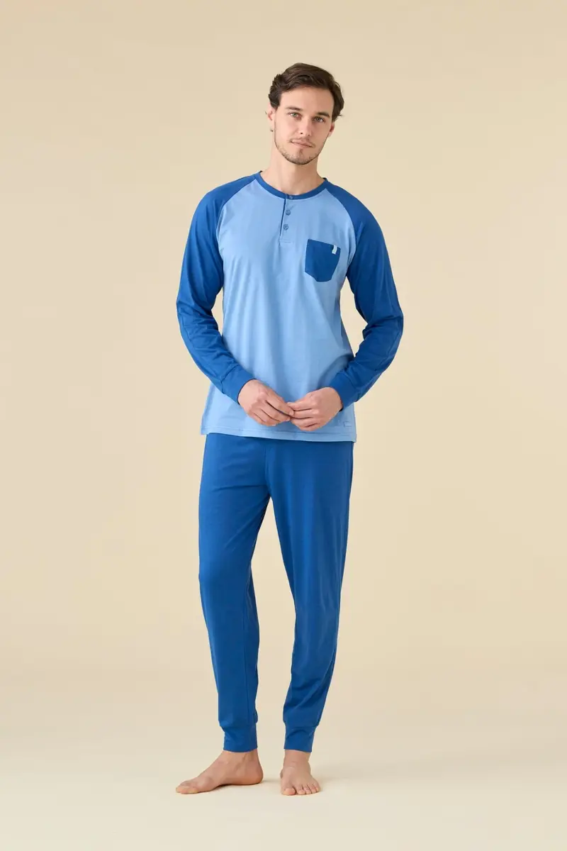 Noi di Notte Pigiama Serafino Uomo Lungo Calibrato FC3293