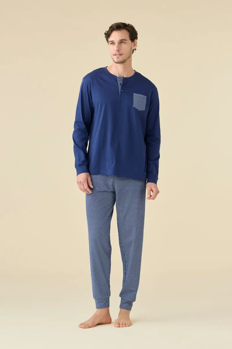 Noi di Notte Pigiama Serafino Uomo Lungo FC3221
