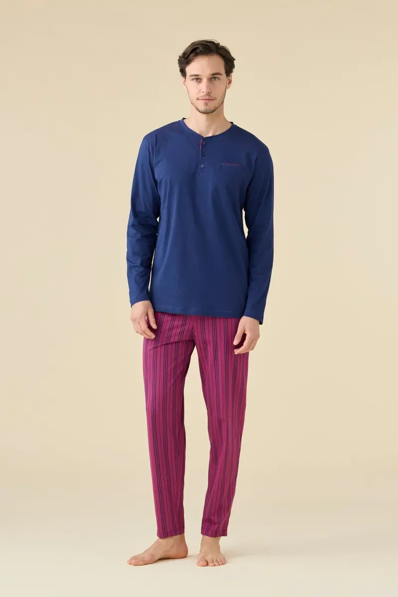Noi di Notte Pigiama Serafino Uomo Lungo FC3222